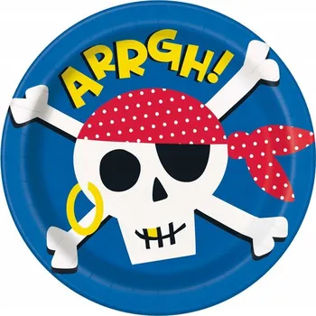 Talíř Papírové talíře AHOY PIRATE 23cm 8 KUSŮ GODAN