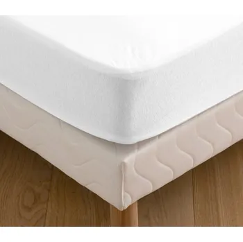 Chránič matrace Blancheporte Napínací moltonová nepropustná PVC ochrana matrace, hloubka rohů 25 cm bílá 80x190 cm