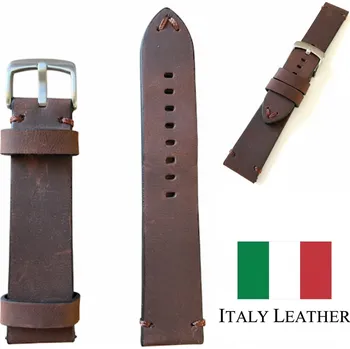 Řemínek na hodinky ŘEMÍNEK K HODINKÁM 22MM TMAVĚ HNĚDÝ CRAZY HORSE UNIVERZÁLNÍ + STĚŽEJKY