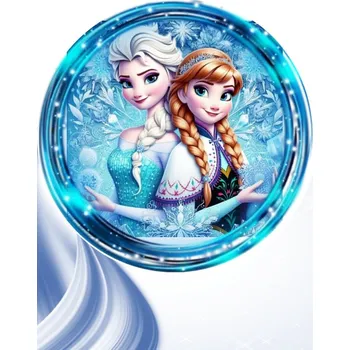 Jedlá dekorace na dort "Frozen 5" 20 cm (Fondánový list NEVYŘEZÁNO)