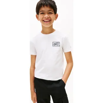 Dětská móda Dětské bavlněné tričko Tommy Hilfiger KB0KB09932.74.122.9BYA bílá 00X, vel. 116