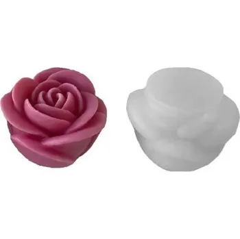 Forma na odlévání Silikonová forma na mýdlo a svíčku 3D růže XXV.