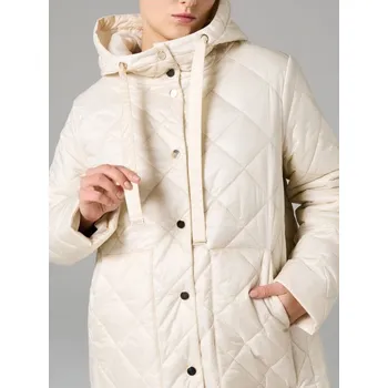 Dámské oblečení Sinsay - Prošívaný kabát s nastavitelnou kapucí - krémová - 421HC-01X - 421HC-01X-XXL