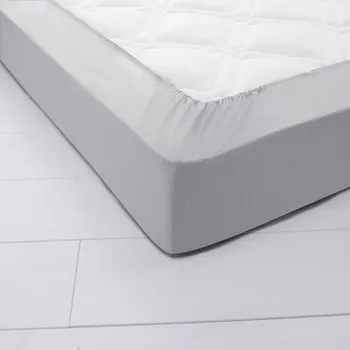 Prostěradlo Blancheporte Bavlněné jednobarevné napínací prostěradlo s hloubkou rohů 40 cm perlově šedá 90x200 cm