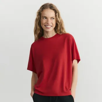 Dámské tričko Reserved - Oversize tričko s modalem - červená - 6889V-33X - 6889V-33X-M
