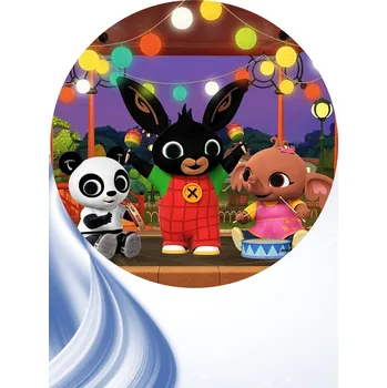 Jedlá dekorace na dort "Bing a kamarádi" 20 cm (Fondánový list NEVYŘEZÁNO)