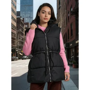 Dámská vesta Sinsay - Prošívaná puffer vesta s kapucí - černá - 330HC-99X - 330HC-99X-XL