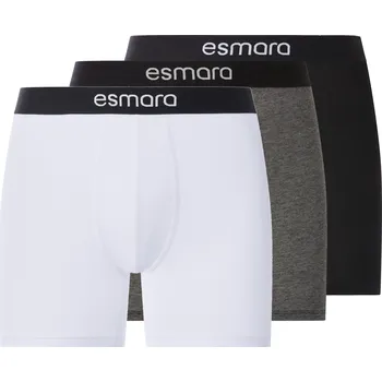 Pánské spodní prádlo esmara Men Pánské boxerky s BIO bavlnou, 3 kusy (černá/šedá/bílá, 8/XXL)
