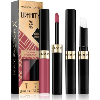 Péče o rty Max Factor Lipfinity Gilded Edition dlouhotrvající rtěnka s balzámem odstín 025 Vivid Splendour 4,2 g