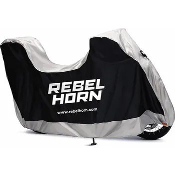 Plachta na motorové vozidlo Plachta na motorku Rebelhorn Shelter s prostorem pro kufr černo-stříbrná S