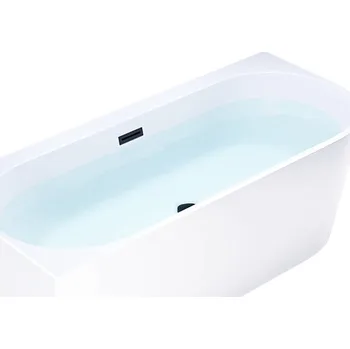 Vana BPS-koupelny Volně stojící rohová akrylátová vana HYD-MER509B levá 150x75 bílá, odtokový komplet černý