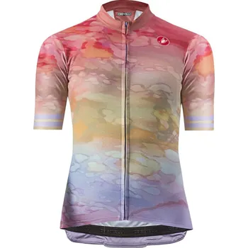 cyklistický dres dámský dres Castelli Marmo Jersey Multicolor Violet Mist XL