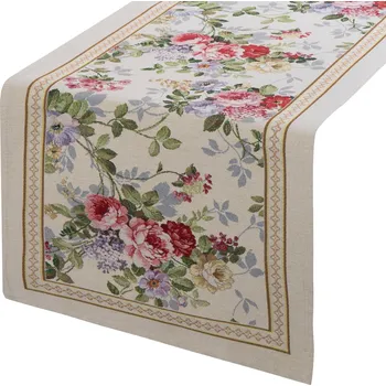 Stolování Eurofirany Gobelínový běhoun na stůl 45 x 140 cm přírodní/růžový