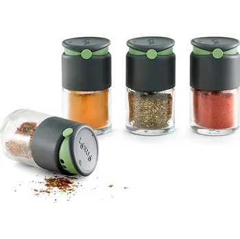 Dóza na potraviny Lékué Spice Shakers Sada 4 skleněných kořenek