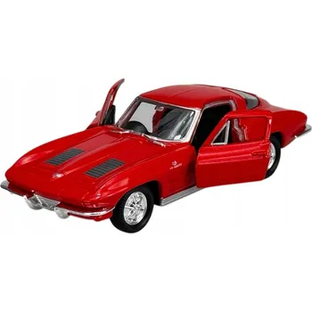 autíčko WELLY OLD TIMER 1963 CHEVROLET CORVETTE ČERVENÝ 1:34 NOVÝ KOVOVÝ MODEL