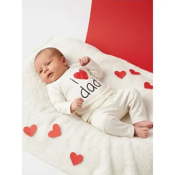 Chlapecké spodní prádlo Sinsay - Dvoudílná pyžamová souprava "I love dad" - krémová - 565HI-01X - 565HI-01X-80