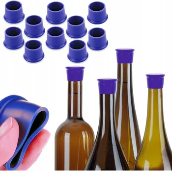 10x ZÁTKA KORKOVÁ ZÁTKA ŠROUBOVACÍ UZÁVĚR NA LÁHEV VÍNA NÁPOJŮ SILIKONOVÁ ZELENÁ