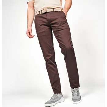 Pánské kalhoty INESIS Pánské golfové chino kalhoty MW500 3XL KAŠTANOVÁ