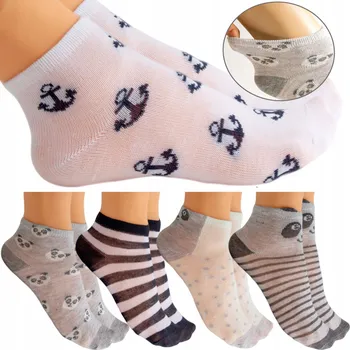 Dámské ponožky Dívčí kotníkové ponožky ponožky Ponožky 100% bavlna barevné, velikost 27-30