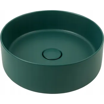 Umyvadlo Umyvadlo na desku kulaté 360×360 mm – tmavě zelená matná