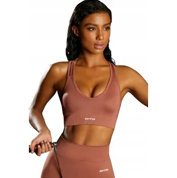 Dámské spodní prádlo BO+TEE SPORTOVNÍ PODPRSENKA HNĚDÁ S LOGEM M 0A7D1_G*