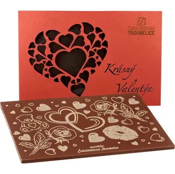 Čokoláda Čokoláda Valentýn - červený SRDCE, 120 g, Čokoládovna Troubelice Varianta: hořká 75%