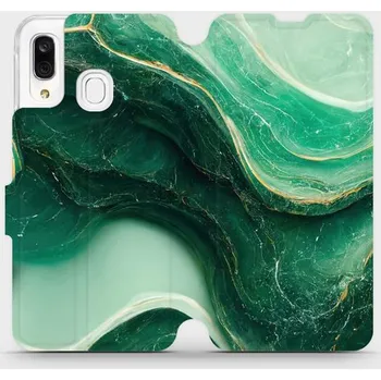 Pouzdro na mobilní telefon Flipové pouzdro Mobiwear - Samsung Galaxy A40 - VP38S Zelený mramor - VÝPRODEJ (Knížkové flip pouzdro, obal, kryt na mobil Samsung Galaxy A40 - VP38S Zelený mramor, materiál Umělá kůže + TPU - ochrana 360°, stojánek, silikonová vanička, magnetické zavírán