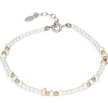Náramek MOISS stříbrný korálkový náramek s perlami