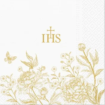 Papírový kapesník Paw Ubrousky PAW Dekor L (20ks) Birds & Peonies Elegance 615451