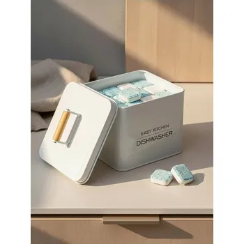 Dóza na potraviny Sinsay - Kovová dóza na tablety do myčky s víčkem - bílá - 236HO-00X - 236HO-00X-ONE