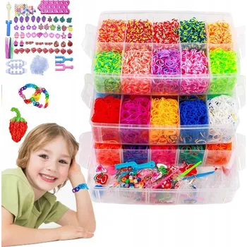 kreativní sada SADA 5000 BAREVNÝCH GUMIČEK LOOM BANDS S KRÁSNÝMI NEVYBLEDNOUCÍMI BARVAMI