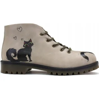 Dámská obuv Dámské nízké béžové kotníkové boty Goby s černou kočkou TKS308 41