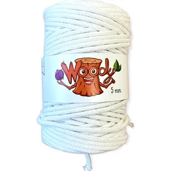 Příze Woody 5 mm – Bílá (50m)