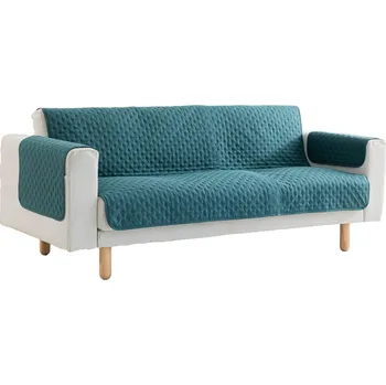 Napínací potah Blancheporte Prošívaný protiskluzový přehoz na pohovku a křeslo z mikrovlákna tyrkysově zelená 70x55 cm