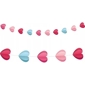 Papírová girlanda srdíčka Godan 200 cm vícebarevná