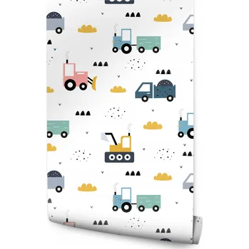 Fototapeta Dětská tapeta Muralo traktory bagry nákladní auta 10 m
