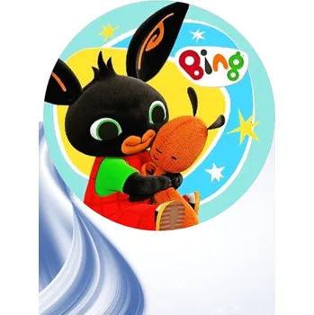 Jedlá dekorace na dort "Bing s nápisem" 20 cm (Fondánový list NEVYŘEZÁNO)