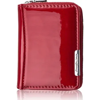 Peněženka Dámská mini peněženka červená, elegantní, stylová, lakovaná pravá kůže