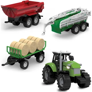 autíčko FARM SERVICE - SET Traktor se třemi valníky se světly a zvuky