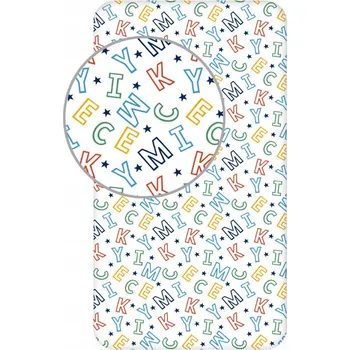 Prostěradlo Vypasované prostěradlo Disney Mickey Letters 90x200 cm