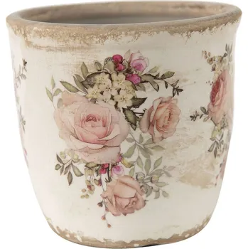 Clayre & Eef - Keramický květináč NOSTALGIC ROSE 6CE1421L