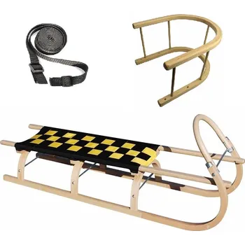 Sport Sáně dřevěné SULOV 67 délka 125 cm + ohrádka + popruh