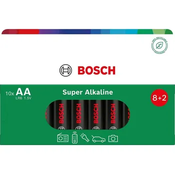 Článková baterie Bosch Super Alkaline Baterie, AA, 1,5 V, 10 ks BOSCH-LR6SA10B/00