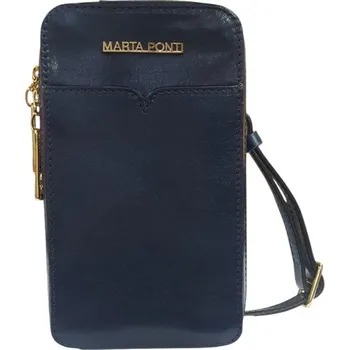 Marta Ponti malá kožená kabelka tmavě modrá 8106217 AZUL