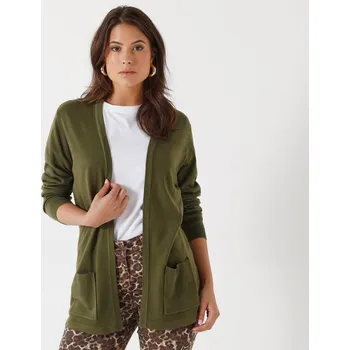 Dámský svetr Blancheporte Kardigan bez zapínání khaki 54