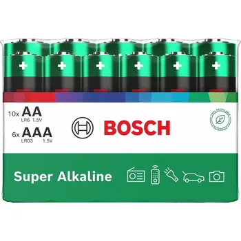 Článková baterie Bosch Super Alkaline Baterie, AA+AAA, 1,5 V, 10+6 ks BOSCH-LR610LR036SAF/00