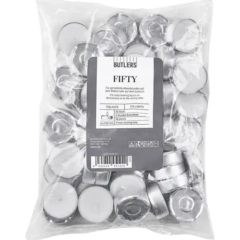 Svíčka Butlers FIFTY Čajové svíčky set 50 ks