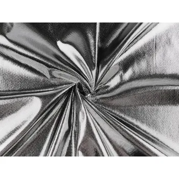 Strečový úplet s metalickým efektem METRÁŽ - 3 stříbrná