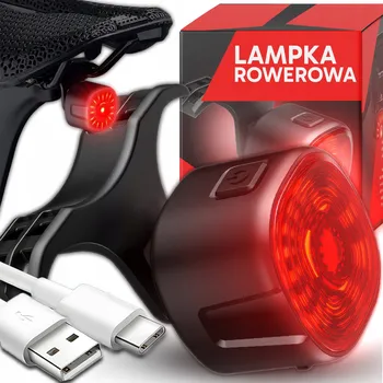 Cyklosvítilna ZADNÍ SVĚTLO NA KOLO ČERVENÉ 250 mAh USB-C VODĚODOLNÉ