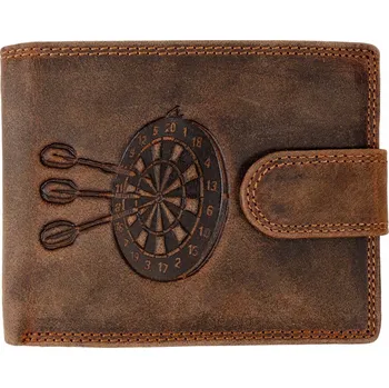 Peněženka WILD Luxusní pánská peněženka s přezkou - Šipky - hnědá